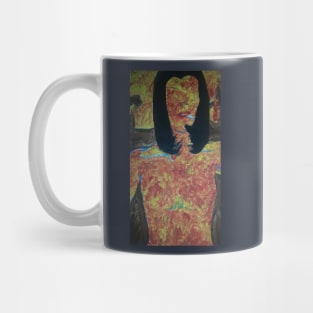burning woman Mug